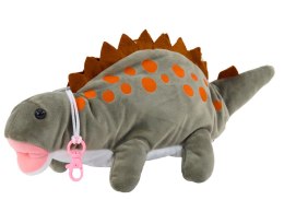 LEAN Toys Pluszowy Dinozaur Piórnik Schowek Zawieszka Szary