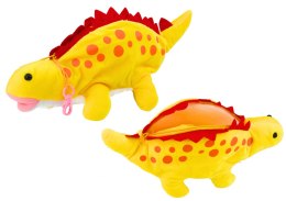 LEAN Toys Pluszowy Dinozaur Piórnik Schowek Zawieszka Żółty