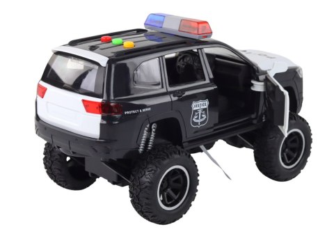LEAN Toys Pojazd Terenowy Raptor Policja Czarny Otwierane Drzwi Dźwięk Światła LEAN Toys Pojazd Terenowy Raptor Policja Czarny Otwierane Drzwi Dźwięk Światła