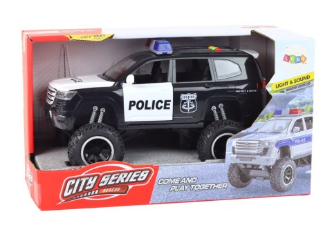 LEAN Toys Pojazd Terenowy Raptor Policja Czarny Otwierane Drzwi Dźwięk Światła LEAN Toys Pojazd Terenowy Raptor Policja Czarny Otwierane Drzwi Dźwięk Światła