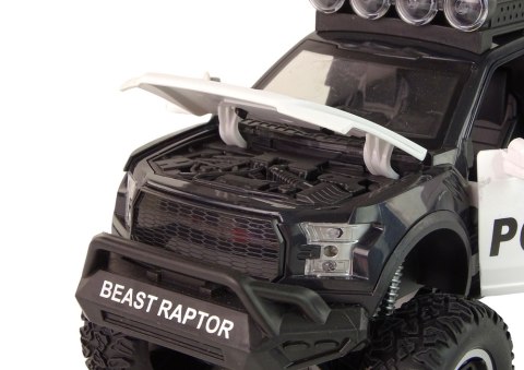 LEAN Toys Pojazd Terenowy Raptor Policja Czarny Otwierane Drzwi Dźwięk Światła LEAN Toys Pojazd Terenowy Raptor Policja Czarny Otwierane Drzwi Dźwięk Światła