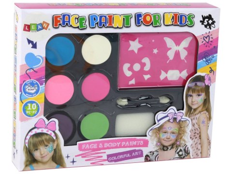 LEAN Toys Zestaw Do Malowania Twarzy Dla Dzieci Szablony Farby LEAN Toys Zestaw Do Malowania Twarzy Dla Dzieci Szablony Farby