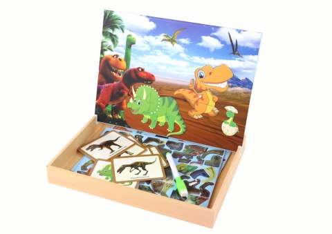 LEAN Toys Zestaw Edukacyjnych Puzzli Magnetycznych z Dinozaurami LEAN Toys Zestaw Edukacyjnych Puzzli Magnetycznych z Dinozaurami
