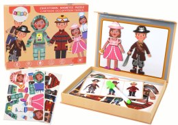 LEAN Toys Zestaw Puzzli Magnetycznych Motyw Postaci Kreskówkowych