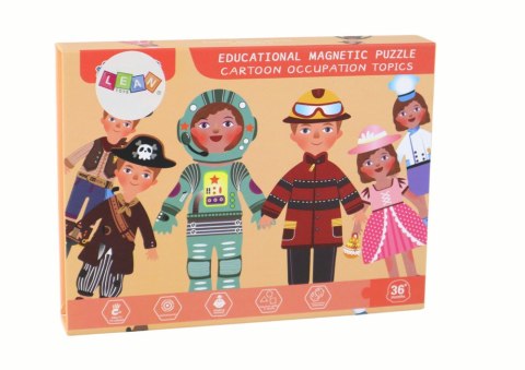 LEAN Toys Zestaw Puzzli Magnetycznych Motyw Postaci Kreskówkowych LEAN Toys Zestaw Puzzli Magnetycznych Motyw Postaci Kreskówkowych