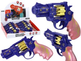 LEAN TOYS Pistolet Niebiesko - Różowy Revolver Broń Dźwięki Światła