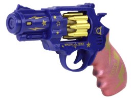 LEAN TOYS Pistolet Niebiesko - Różowy Revolver Broń Dźwięki Światła