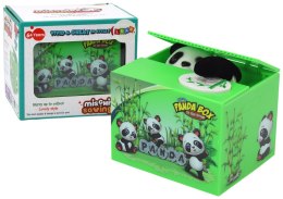 LEAN TOYS Skarbonka Panda Nauka Oszczędzania Miś Zielone Pudełko