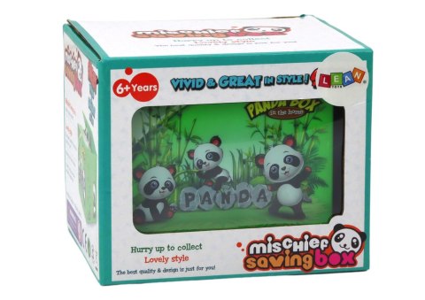 LEAN TOYS Skarbonka Panda Nauka Oszczędzania Miś Zielone Pudełko LEAN TOYS Skarbonka Panda Nauka Oszczędzania Miś Zielone Pudełko