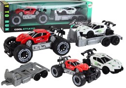 LEAN Toys Auto Terenowe Czerwone Laweta Pojazd Sportowy Zestaw