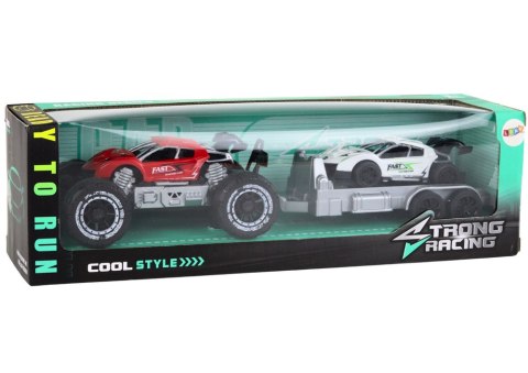 LEAN Toys Auto Terenowe Czerwone Laweta Pojazd Sportowy Zestaw LEAN Toys Auto Terenowe Czerwone Laweta Pojazd Sportowy Zestaw