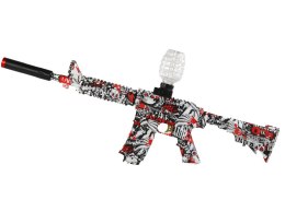 LEAN Toys Elektryczny Karabin Na Kulki Wodne Okulary Czerwone Grafiti
