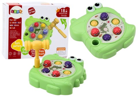 LEAN Toys Gra Zręcznościowa Wac A Mole Krokodyl Młotek Zielony LEAN Toys Gra Zręcznościowa Wac A Mole Krokodyl Młotek Zielony