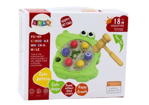 LEAN Toys Gra Zręcznościowa Wac A Mole Krokodyl Młotek Zielony LEAN Toys Gra Zręcznościowa Wac A Mole Krokodyl Młotek Zielony