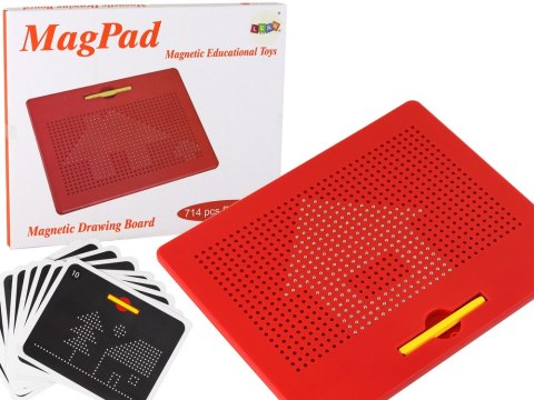 LEAN Toys Magnetyczna Tablica Pad Edukacyjny Kulki Szablony Czerwona 714 ele. LEAN Toys Magnetyczna Tablica Pad Edukacyjny Kulki Szablony Czerwona 714 ele.