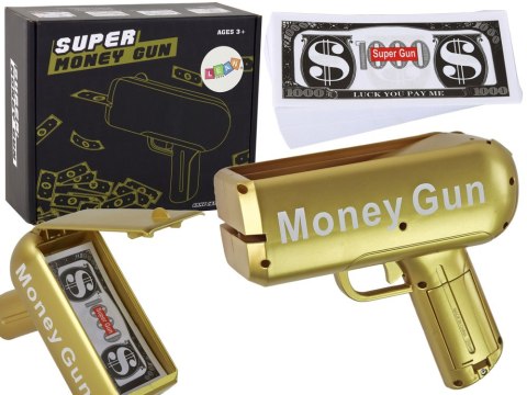LEAN Toys Pistolet Na Pieniądze Strzelający Złoty Wyrzutnia Money Gun Banknoty LEAN Toys Pistolet Na Pieniądze Strzelający Złoty Wyrzutnia Money Gun Banknoty