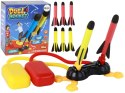 LEAN Toys Wyrzutnia Rakiet Piankowych Pompka Żółta Czerwona 6 Sztuk