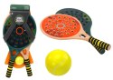 LEAN Toys Zestaw 2 Rakietek Dla Dzieci Do Gry Padel Zielona Beżowa Piłka PU Żółta
