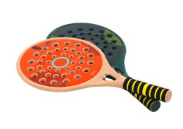 LEAN Toys Zestaw 2 Rakietek Dla Dzieci Do Gry Padel Zielona Beżowa Piłka PU Żółta