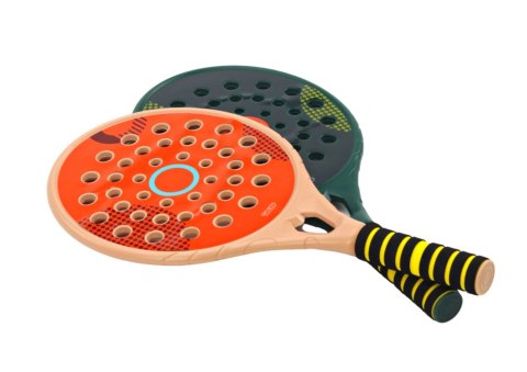 LEAN Toys Zestaw 2 Rakietek Dla Dzieci Do Gry Padel Zielona Beżowa Piłka PU Żółta LEAN Toys Zestaw 2 Rakietek Dla Dzieci Do Gry Padel Zielona Beżowa Piłka PU Żółta