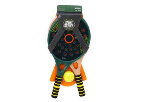LEAN Toys Zestaw 2 Rakietek Dla Dzieci Do Gry Padel Zielona Beżowa Piłka PU Żółta LEAN Toys Zestaw 2 Rakietek Dla Dzieci Do Gry Padel Zielona Beżowa Piłka PU Żółta