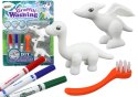 LEAN Toys Zestaw Artystyczny DIY Dinozaury Figurki 2szt Pisaki Szczotka