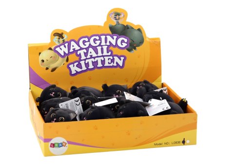 LEAN TOYS Pluszowy Kotek Naciągany Skaczący Maskotka Czarny LEAN TOYS Pluszowy Kotek Naciągany Skaczący Maskotka Czarny