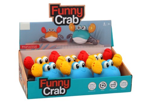 LEAN TOYS Zabawka Do Kąpieli Nakręcany Krab Chodzi Pływa Niebieski Żółty LEAN TOYS Zabawka Do Kąpieli Nakręcany Krab Chodzi Pływa Niebieski Żółty