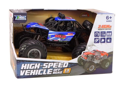 LEAN Toys Auto Terenowe Zdalnie Sterowane RC 1:8 Amortyzatory Niebieskie LEAN Toys Auto Terenowe Zdalnie Sterowane RC 1:8 Amortyzatory Niebieskie