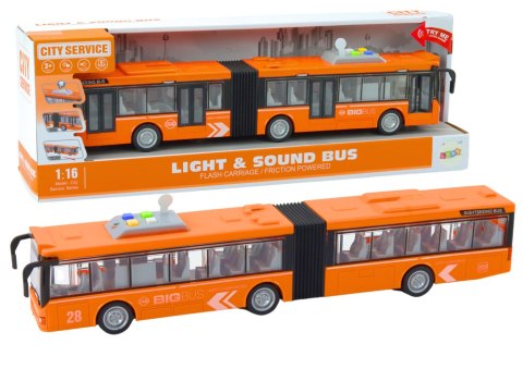 LEAN Toys Autobus Przegubowy Miejski 1:16 Napęd Światła Dźwięki Napęd Pomarańczowy LEAN Toys Autobus Przegubowy Miejski 1:16 Napęd Światła Dźwięki Napęd Pomarańczowy