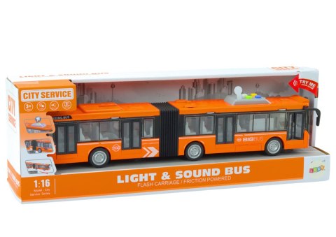 LEAN Toys Autobus Przegubowy Miejski 1:16 Napęd Światła Dźwięki Napęd Pomarańczowy LEAN Toys Autobus Przegubowy Miejski 1:16 Napęd Światła Dźwięki Napęd Pomarańczowy