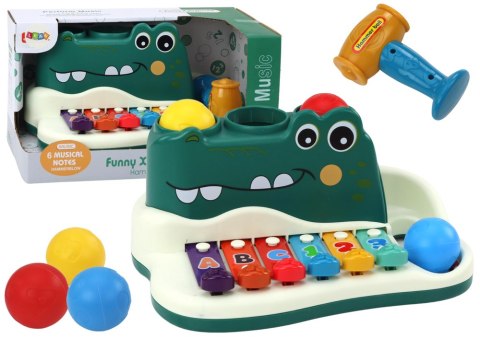 LEAN Toys Cymbałki Pianinko Krokodyl Organki Interaktywne Instrument Edukacyjny LEAN Toys Cymbałki Pianinko Krokodyl Organki Interaktywne Instrument Edukacyjny