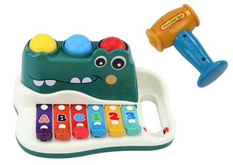 LEAN Toys Cymbałki Pianinko Krokodyl Organki Interaktywne Instrument Edukacyjny LEAN Toys Cymbałki Pianinko Krokodyl Organki Interaktywne Instrument Edukacyjny