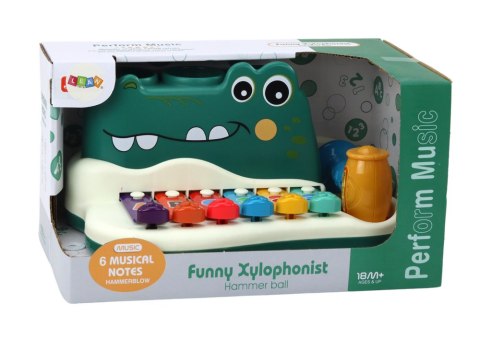 LEAN Toys Cymbałki Pianinko Krokodyl Organki Interaktywne Instrument Edukacyjny LEAN Toys Cymbałki Pianinko Krokodyl Organki Interaktywne Instrument Edukacyjny