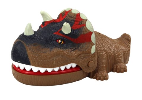 LEAN Toys Gra Zręcznościowa Gryzący Dinozaur Triceratops Brązowy Światła Dźwięki LEAN Toys Gra Zręcznościowa Gryzący Dinozaur Triceratops Brązowy Światła Dźwięki