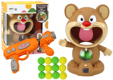 LEAN Toys Gra Zręcznościowa Strzelanie Do Chomika Pistolet Kulki LEAN Toys Gra Zręcznościowa Strzelanie Do Chomika Pistolet Kulki