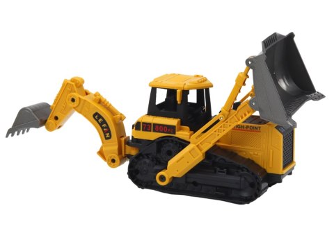 LEAN Toys Koparka Gąsienicowa Pojazd Budowlany 2 Łyżki Żółta LEAN Toys Koparka Gąsienicowa Pojazd Budowlany 2 Łyżki Żółta