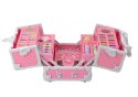 LEAN Toys Kuferek Walizka Zestaw Piękności Biżuteria Kosmetyki Różowy