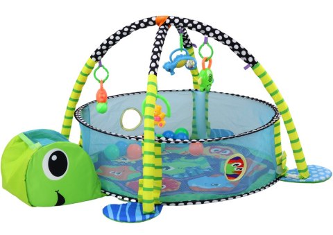 LEAN Toys Mata Leżanka Dla Niemowlaka Basenik Kulki 3w1 Żółw LEAN Toys Mata Leżanka Dla Niemowlaka Basenik Kulki 3w1 Żółw