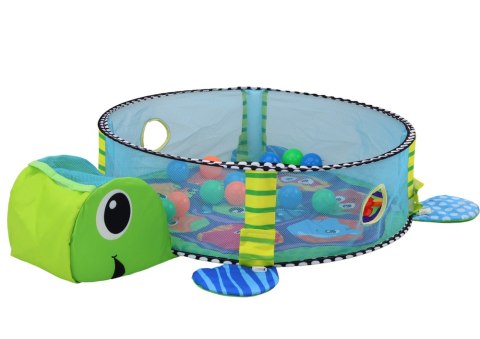 LEAN Toys Mata Leżanka Dla Niemowlaka Basenik Kulki 3w1 Żółw LEAN Toys Mata Leżanka Dla Niemowlaka Basenik Kulki 3w1 Żółw