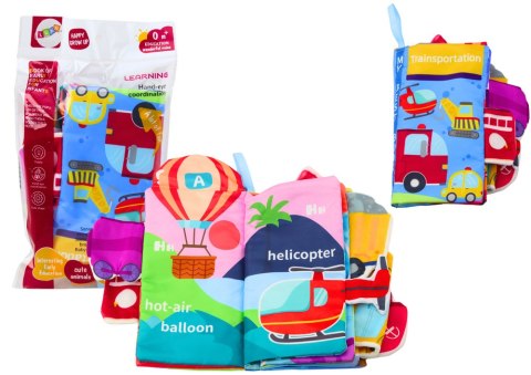 LEAN Toys Miękka Książeczka Edukacyjna Auta Pojazdy Kolorowa Szeleszcząca LEAN Toys Miękka Książeczka Edukacyjna Auta Pojazdy Kolorowa Szeleszcząca
