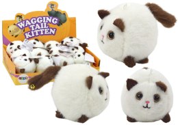 LEAN Toys Pluszowy Kotek Naciągany Skaczący Maskotka Biały