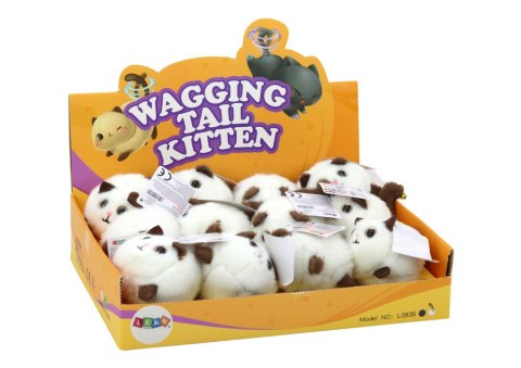 LEAN Toys Pluszowy Kotek Naciągany Skaczący Maskotka Biały LEAN Toys Pluszowy Kotek Naciągany Skaczący Maskotka Biały