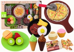 LEAN Toys Zestaw Fast Food Owoce Stek Lody Akcesoria Pizza Frytki 26 ele.