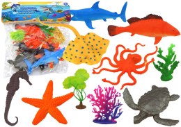 LEAN Toys Zestaw Figurek Zwierząt Morskich 7 Sztuk Rośliny Wodne