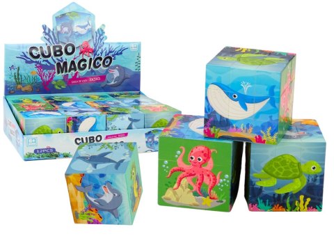 LEAN TOYS Magiczna Kostka Układanka Edukacyjna Zwierzęta Morskie Puzzle Gra Logiczna LEAN TOYS Magiczna Kostka Układanka Edukacyjna Zwierzęta Morskie Puzzle Gra Logiczna