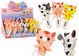 LEAN TOYS Wiatrak Ręczny Krówka Mini Wiatraczek Dla Dzieci 3 Kolory