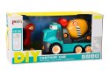 LEAN Toys Ciężarówka Betoniarka Kreskówkowa Do Skręcania DIY Turkusowa