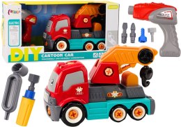 LEAN Toys Ciężarówka Z Hakiem Kreskówkowa Do Skręcania DIY Pomarańczowy Dźwig