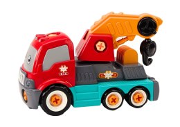 LEAN Toys Ciężarówka Z Hakiem Kreskówkowa Do Skręcania DIY Pomarańczowy Dźwig